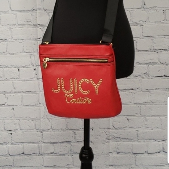Juicy Couture Handbags - JUICY COUTURE! Lime Light large Crossbody in Red
